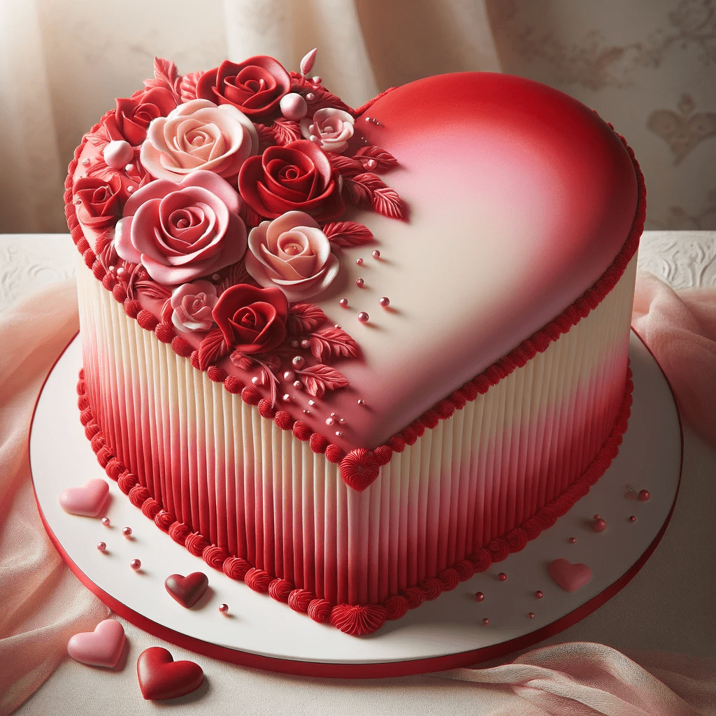کیک ساده برای ولنتاین